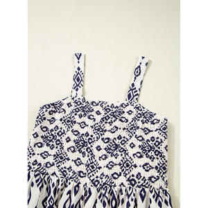 <span class=keywords><strong>Mono</strong></span> de Pierna Ancha con Estampado Geométrico Bohemio de Moda al por Mayor Dear-Lover, Cintura Alta Fruncida para Mujer - Product Image 5