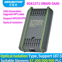 Cable de Programación PLC 6ES7972-0CB20-0XA0 0CB20+ para S7-200/300/400 Adaptador USB-MPI Aislado MPI/PPI