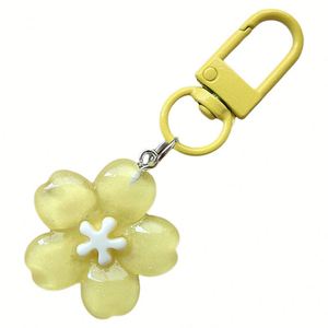 Lindo Llavero de Gelatina con Diseño de Flor de Cerezo, Colgante Acrílico para Parejas, Estilo de Dibujos Animados Impreso con UV, Accesorios para Mochila - Product Image 4