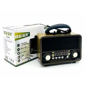 2024 Newest MEIER multiband am fm sw retro style radio M-1235BT rechargeable old style USB desktop radio