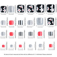 24 faux ongles d'orteil en acrylique de luxe à motif étoilé, réutilisables, taille unique, livrés avec de la colle gelée en cadeau