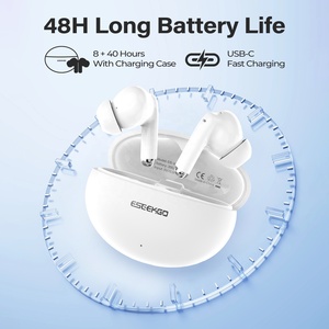 Écouteurs sans fil ESEEKGO EB-W05B avec écran numérique 6.0, réduction de bruit ENC, son stéréo HD, commande tactile, étui de charge compact - Product Image 4