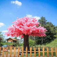 Dekorasi Taman Pernikahan Plastik Besar Pohon Pernikahan Buatan Pohon Bunga Merah Muda Sakura Jepang