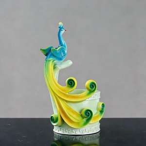 Органайзер для ручек из смолы в скандинавском минималистичном стиле с ручной росписью в древнеегипетском стиле, дизайн «Павлин» |   Креативный - Product Image 3