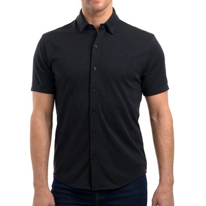 Biểu Tượng Tùy Chỉnh Màu Rắn Đồng Bằng Dệt Kim Polyester Nhanh Chóng Khô Nút Xuống Polo Áo Sơ Mi Nam - Product Image 4