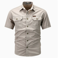 Chemise décontractée à manches courtes pour homme, respirante, séchage rapide, anti-plis, idéale pour l'été, les activités de plein air, la randonnée, la chasse, les voyages et le trekking