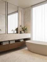 Dalle en porcelaine Statuario White à veissures subtiles 600x1200mm, grand format, pour sol et mur, aspect sans joint, idéale pour villa, appartement, salon