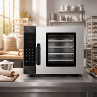 Four à convection à air chaud Commercial Electric à 4 niveaux et 4 plateaux, 40L, en acier inoxydable, pour boulangerie, température réglable, fonction vapeur