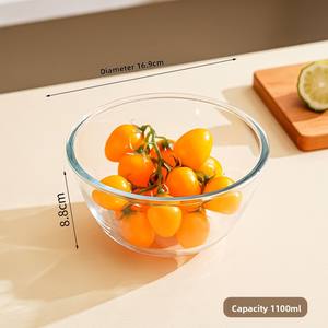 Grande insalatiera per uso domestico <span class=keywords><strong>trasparente</strong></span> resistente alle alte Temperature ispessita ad alto <span class=keywords><strong>vetro</strong></span> borosilicato forno a microonde sicuro personalizzato - Product Image 5