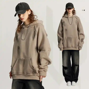 BEW0179 Sweat à capuche d'hiver surdimensionné personnalisé en molleton épais 350 GSM, brodé, doublé, écologique, numérique, vintage - Product Image 2