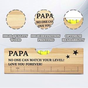 Papa Dad From Grandkids Daughter Son Wooden <b>Spirit</b> Level Fathers Day Birthday Valentines Christmas Grandpa From Daughter Wife - Product Image 3