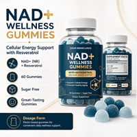 Complément alimentaire NAD+ Resveratrol Plus en gommes, marque privée OEM, nicotinamide trans-resveratrol, soin de la peau, gommes NAD