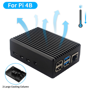 Custodia in Lega di Alluminio per Raspberry <span class=keywords><strong>Pi</strong></span> 4 Modello B con Raffreddamento Passivo e Dissipazione del Calore - Product Image 1