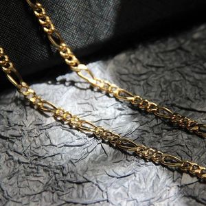 Collar de Cadena Figaro de Oro Real de 18k Puro de Alta Calidad con Diseño Simple y Moderno de Xinfly Au750 para Hombre - Product Image 4