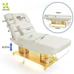 Luxury Modern Gold Salon Furniture 4 Motor Electric Facial Beauty Massage Bed Cosmetic Table Chair Facial Spa Lash Bed - Product Image 2