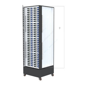 Appareils d'affichage de matériaux en métal rotatifs au détail parquetant des vitrines de couteau acrylique avec des roues - Product Image 1