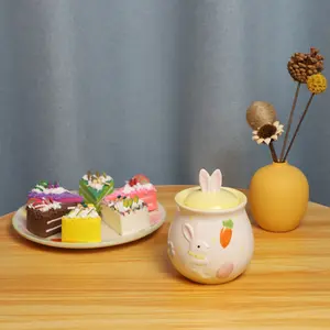 2024 vajilla de Pascua reutilizable lindo conejito producto de cerámica porcelana cerámica desayuno vajilla conejo conjunto