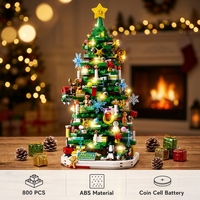 Ensemble de construction de blocs nano créatifs éducatifs ABS de 800 pièces sur le thème de Noël, arbre de Noël, jouet de construction en boîte