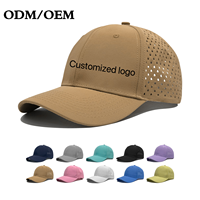 Casquette de golf et de baseball en polyester tissé 100 % fabriquée en usine, 6 panneaux, couleur unie, avec doublure en maille perforée au laser imperméable
