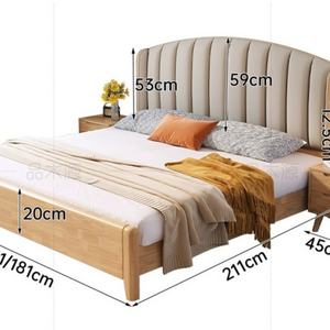 Cadre de lit en bois réglable de haute qualité pour lit simple, double ou queen size avec plateforme double, lit king size, mobilier de chambre minimaliste - Product Image 6
