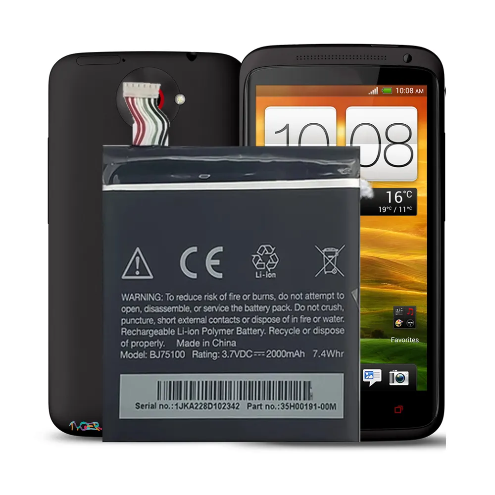 Bateria de telefone BJ75100 para HTC One XC & X720D 2000mAh marca novo 0 ciclo Oem novo