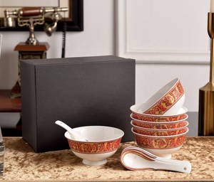 Promoción de Bajo Precio: Juego de Vajilla de Porcelana Fina Británica, Tazón de Ensalada y Cuchara de Cerámica - Product Image 2