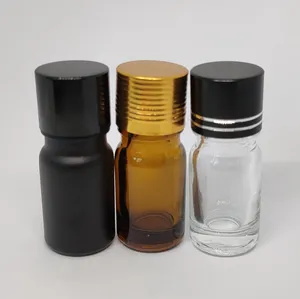 Luxo Amber Clear Black Cosmetic Embalagem 1/2 OZ 1 OZ 2 OZ 50 ml 100 ml vazio perfume garrafa de vidro óleo essencial com tampa de rosca