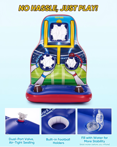 <b>Inflatable</b> Football Toss <b>Game</b> Set with 3 Target Holes for Pool & Backyard Fun - Product Image 5
