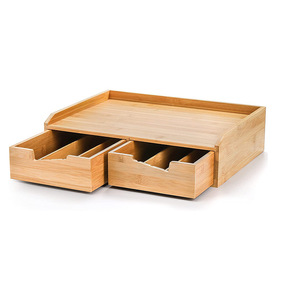 Cassetto di bambù <span class=keywords><strong>Organizer</strong></span> <span class=keywords><strong>per</strong></span> <span class=keywords><strong>cucina</strong></span> Bar K Cup & bustina di tè scatola di immagazzinaggio con i lati <span class=keywords><strong>per</strong></span> il tè & caffè cialde di stoccaggio - Product Image 6