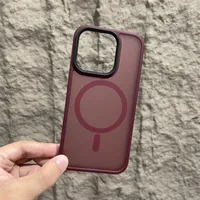 Coque de téléphone magnétique mate originale pour iPhone Air 17 16 15 14 12 11 13 Pro Max Plus, compatible avec la charge sans fil, protection intégrale