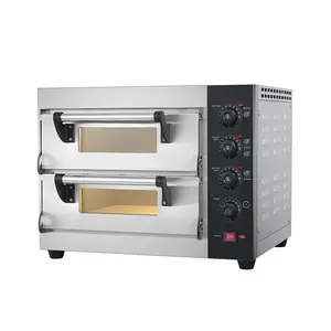 OEM 2 dek 1 nampan SUS Electric Baking Bakery Industri roti dan kue Bakery peralatan Pizza listrik komersial Oven