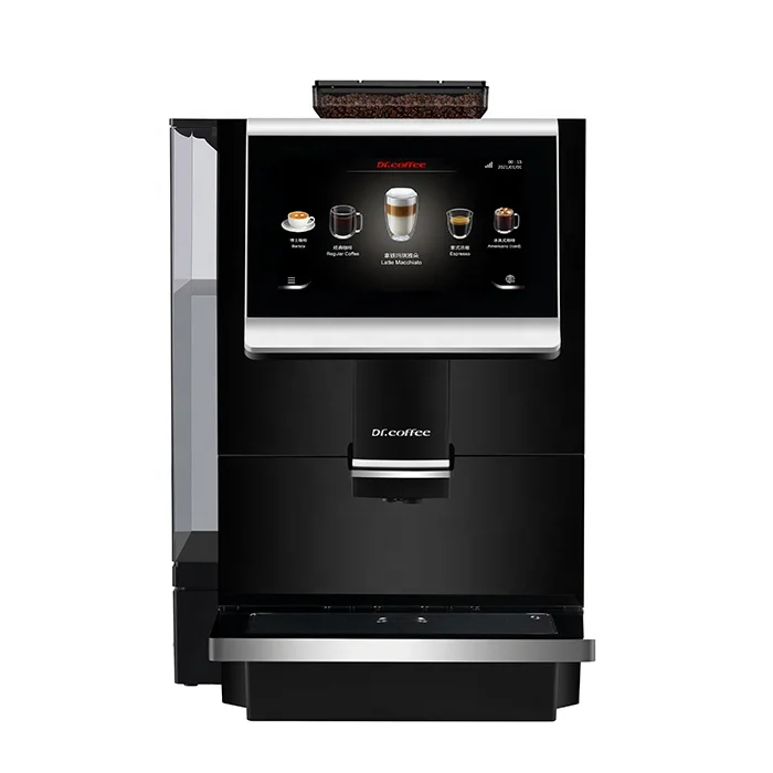 Dr. café c12 piano preto totalmente automático grãos para xícara de máquina de café