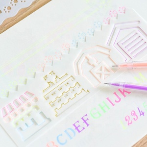 Ensemble de pochoirs populaires en plastique PET écologique avec <span class=keywords><strong>lettres</strong></span>, chiffres, symboles, animaux et plantes <span class=keywords><strong>pour</strong></span> l'éducation des enfants et la décoration de fêtes - Product Image 5