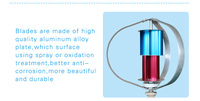 Generador de viento vertical de levitación magnética de baja velocidad de 100W