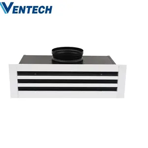 Difusor de ranura lineal de aluminio Hvac con caja plenum para aire acondicionado HVAC