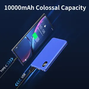 ขายแบตสํารองแบบพกพาขนาดเล็ก 10000mAh และ 20000mAh โทรศัพท์มือถือ OEM PowerBank ชาร์จเร็วพร้อมจอแสดงผลแบตเตอรี่ Type-C