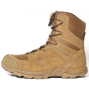 Scarpe Tattiche in Pelle Nera a Taglio Medio per Uomo e <span class=keywords><strong>Donna</strong></span>, Stivali da Combattimento con Punta in Acciaio per Escursionismo e Sicurezza - Product Image 4