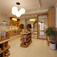 Boulangerie Composite magasin de détail longue bande droite style stratifié ligne droite type présentoir