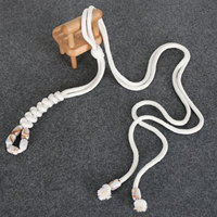 Ceinture tressée vintage ethnique en coton pour femme avec perles acryliques – Accessoire polyvalent pour robes et pantalons décontractés