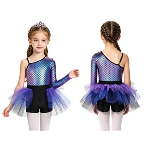 Leotardo con Estampado de Escamas de Pez para Niñas, Tutú Lírico, Disfraz de Sirena para Ballet, Recital, Competencia, Danza - Product Image 2