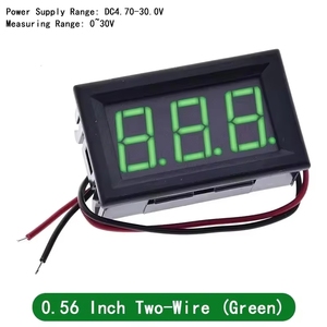 ZYSY Voltmetro Digitale Mini da 0,56 Pollici con Display LED Rosso Verde Blu, Misuratore di Tensione per Uso Domestico, <span class=keywords><strong>3</strong></span> Cifre, <span class=keywords><strong>DC</strong></span> 4,5V-30V, 2 Fili - Product Image 6