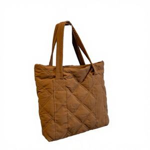 Customized Logo Diamonds Stylish <b>Women</b> Padded Puffer Hand <b>Bag</b> Zipper Shoulder Strap Casual Sipher Collection Tote <b>Bag</b> Large - Product Image 3