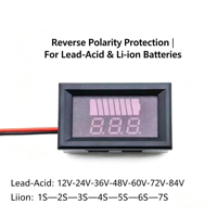 Medidor Digital de Voltaje y Capacidad de Batería de 12V 24V 36V 48V 60V 72V 84V para Baterías de Plomo-Ácido y Litio para Bicicletas Eléctricas