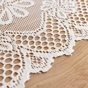 European Style White Lace <b>Table</b> <b>Runner</b> With Tassel For <b>Dining</b> Room 100 Polyester Washable - Product Image 5