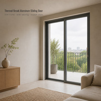 Porte coulissante en alliage d'aluminium, cadre en aluminium, porte coulissante en verre, isolation thermique, fournisseur, vente en gros directe d'usine