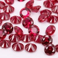 Petit quantité minimale de commande En Gros 3-10mm 8 # Pigeon Sang Rouge Corindon Lâche Facettes Rond Brillant Coupe Rubis Synthétique