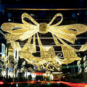Grandes décorations lumineuses LED en forme de nœud papillon pour les zones commerciales, les places publiques et les décorations de Noël en extérieur - Product Image 1