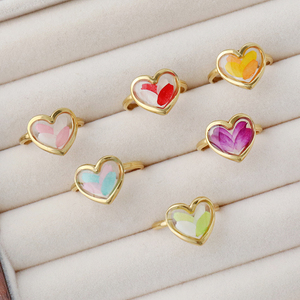 Anillo <span class=keywords><strong>de</strong></span> Resina con Corazón Hecho a Mano con Flor Seca, Joyería Personalizable, Regalo para Parejas, Novia, Día <span class=keywords><strong>de</strong></span> San Valentín, <span class=keywords><strong>Aniversario</strong></span> <span class=keywords><strong>de</strong></span> Bodas - Product Image 1