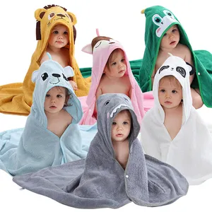 MICHLEY OEM 330gsm Bamboo Fiber Bath Towel Hooded Kids Towels Comfortable And Breathable Summer Beach Towel