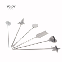 Palillos de Acero Inoxidable Personalizados para Regalo de Navidad, Herramienta de Barra Decorativa, Palillos para Cócteles, Palillos para Frutas, Adorno para Comida